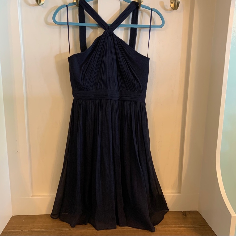 J. Crew | Navy Chiffon Dress